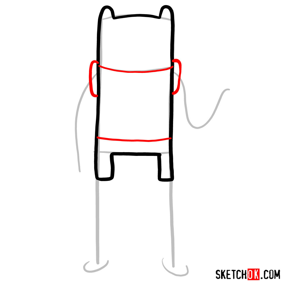 How to draw Finn from Adventure Time - step 03
