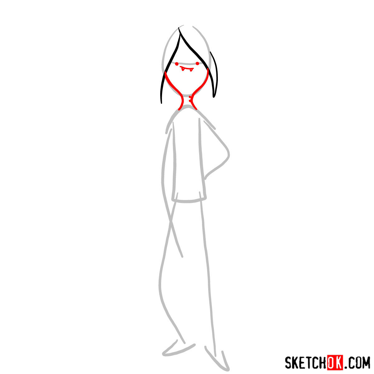 How to draw Marceline - step 03