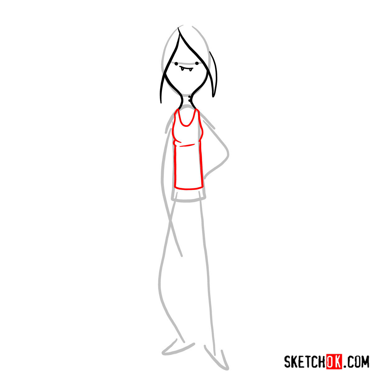 How to draw Marceline - step 04