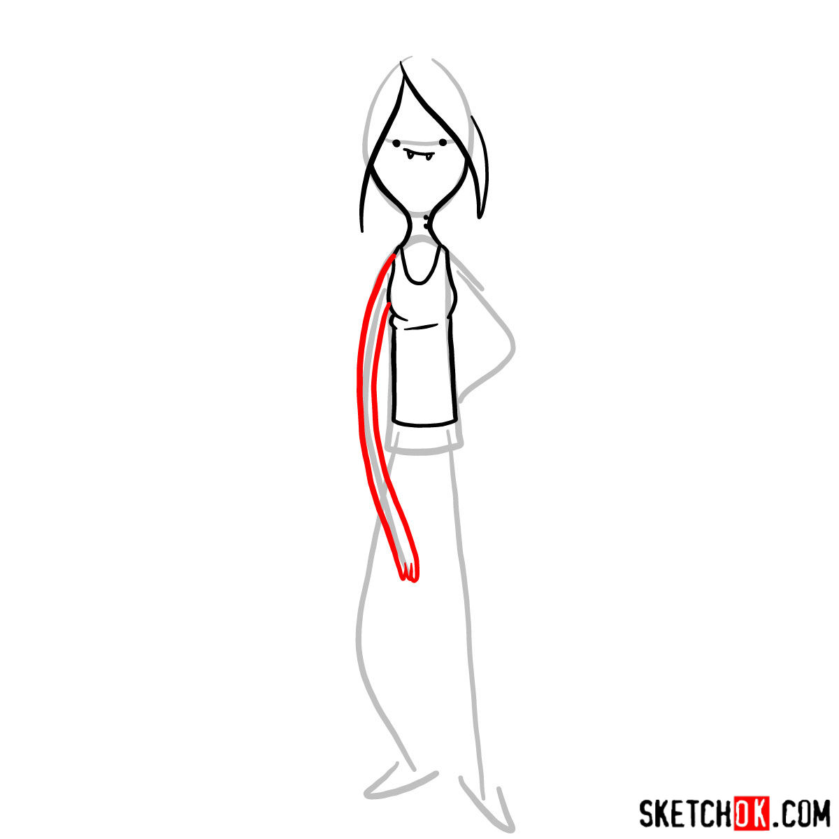 How to draw Marceline - step 05