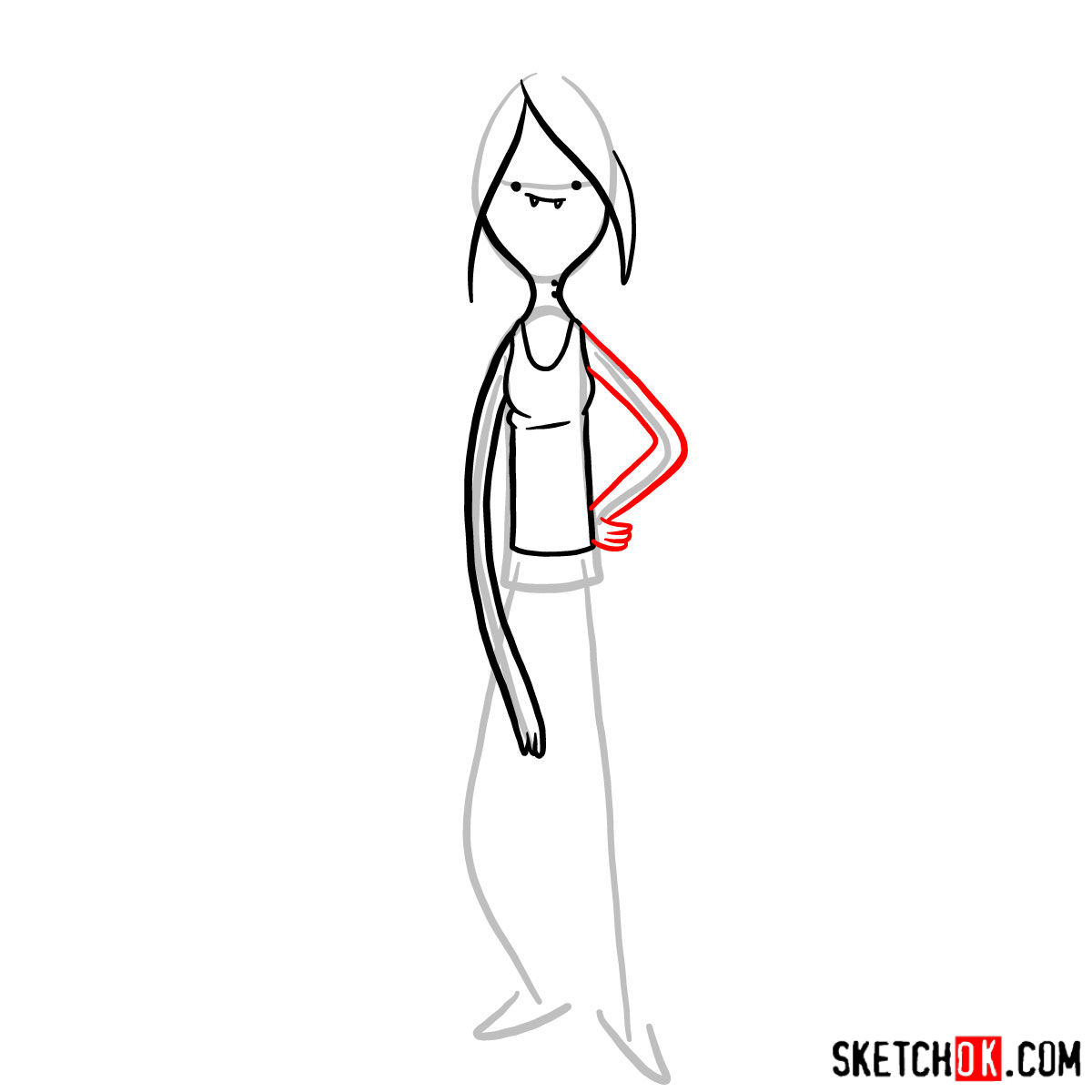 How to draw Marceline - step 06