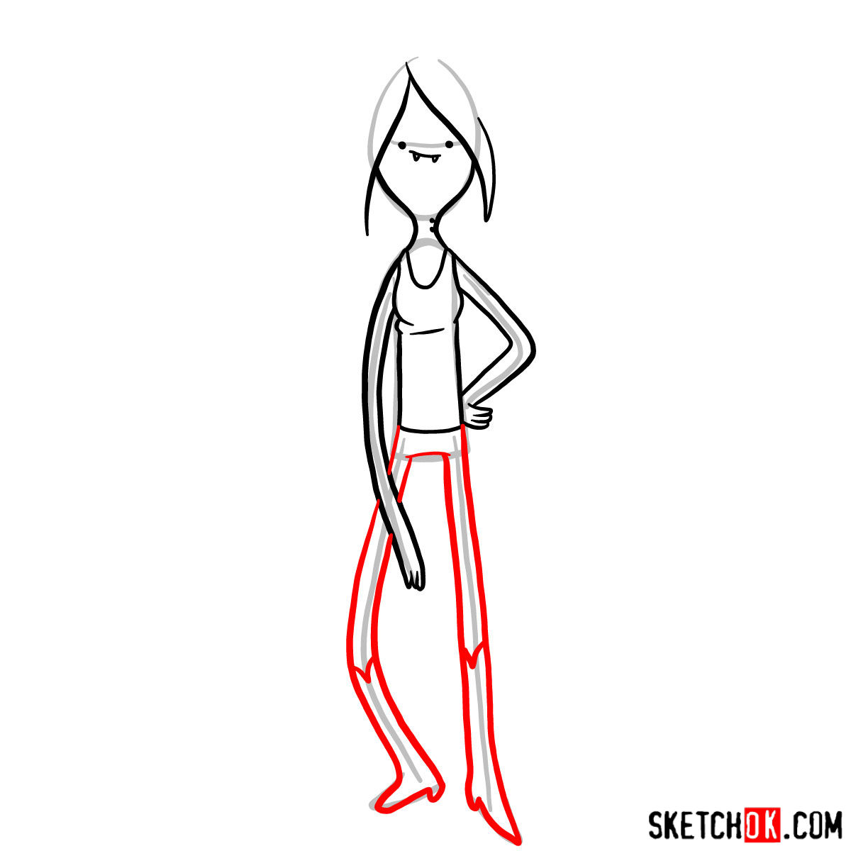 How to draw Marceline - step 07
