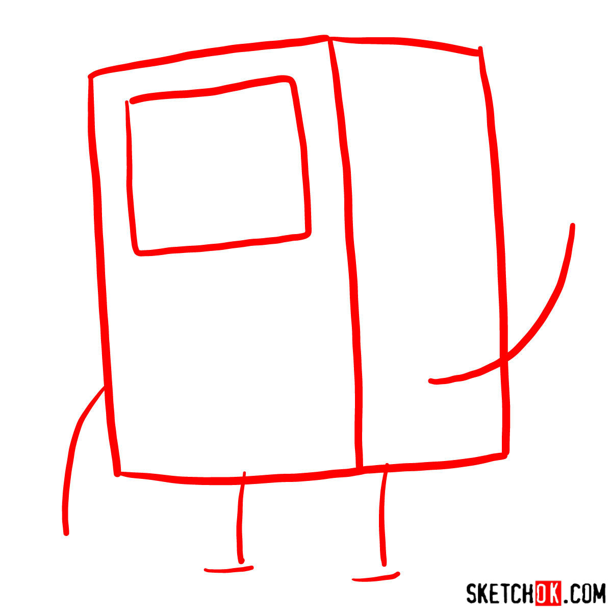 How to draw BMO from Adventure Time - step 01