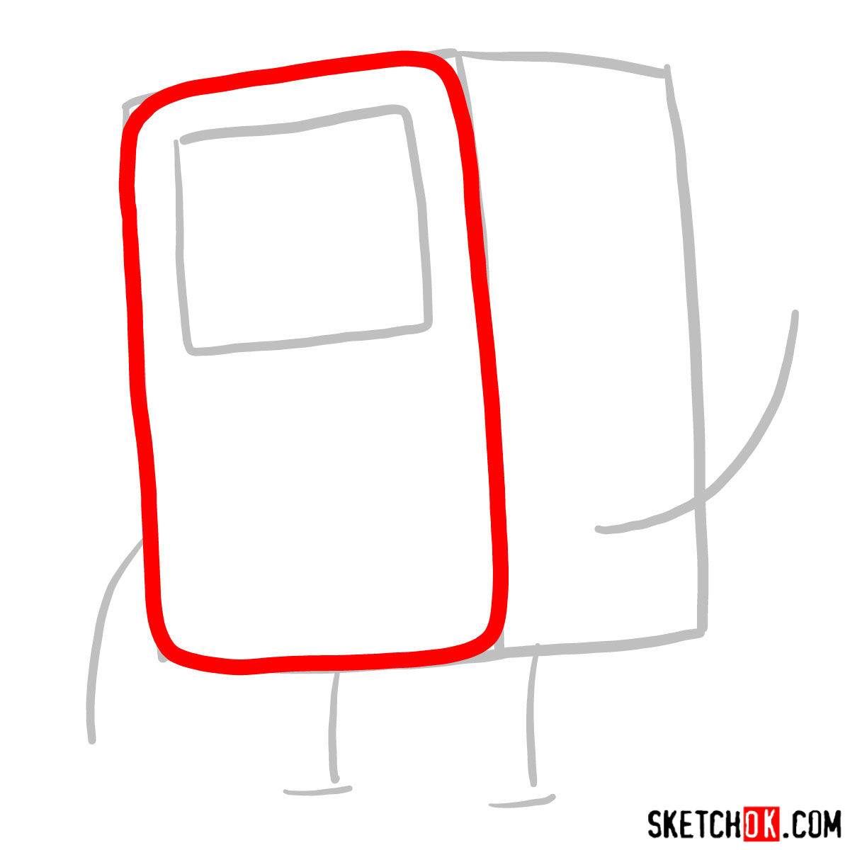 How to draw BMO from Adventure Time - step 02
