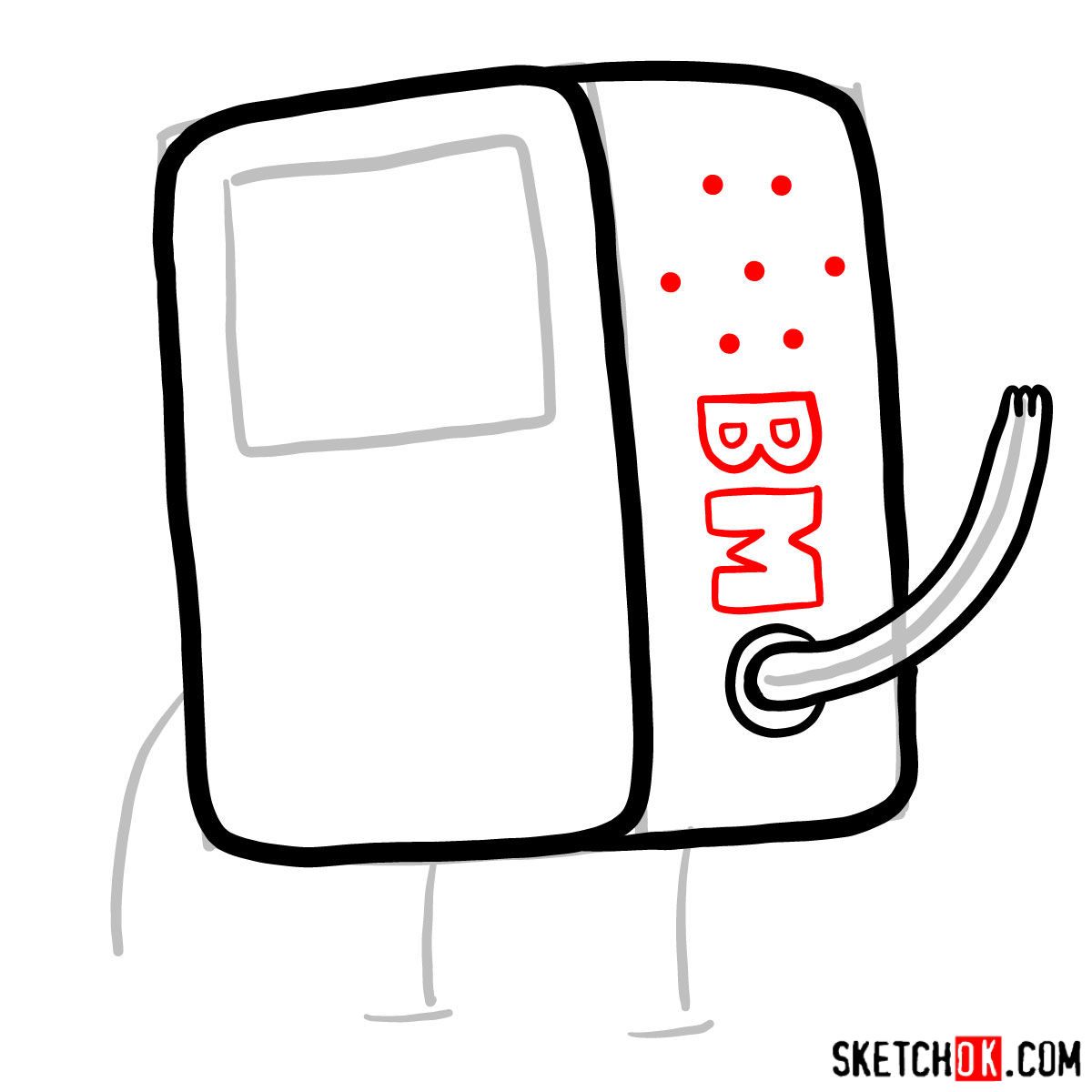 How to draw BMO from Adventure Time - step 04