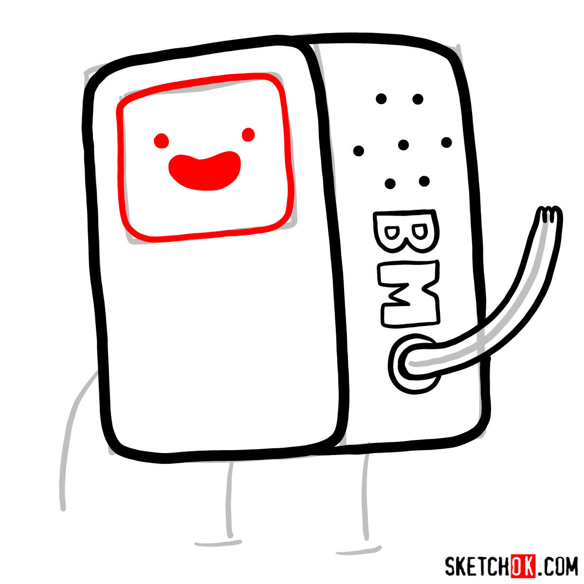 How to draw BMO from Adventure Time - step 05