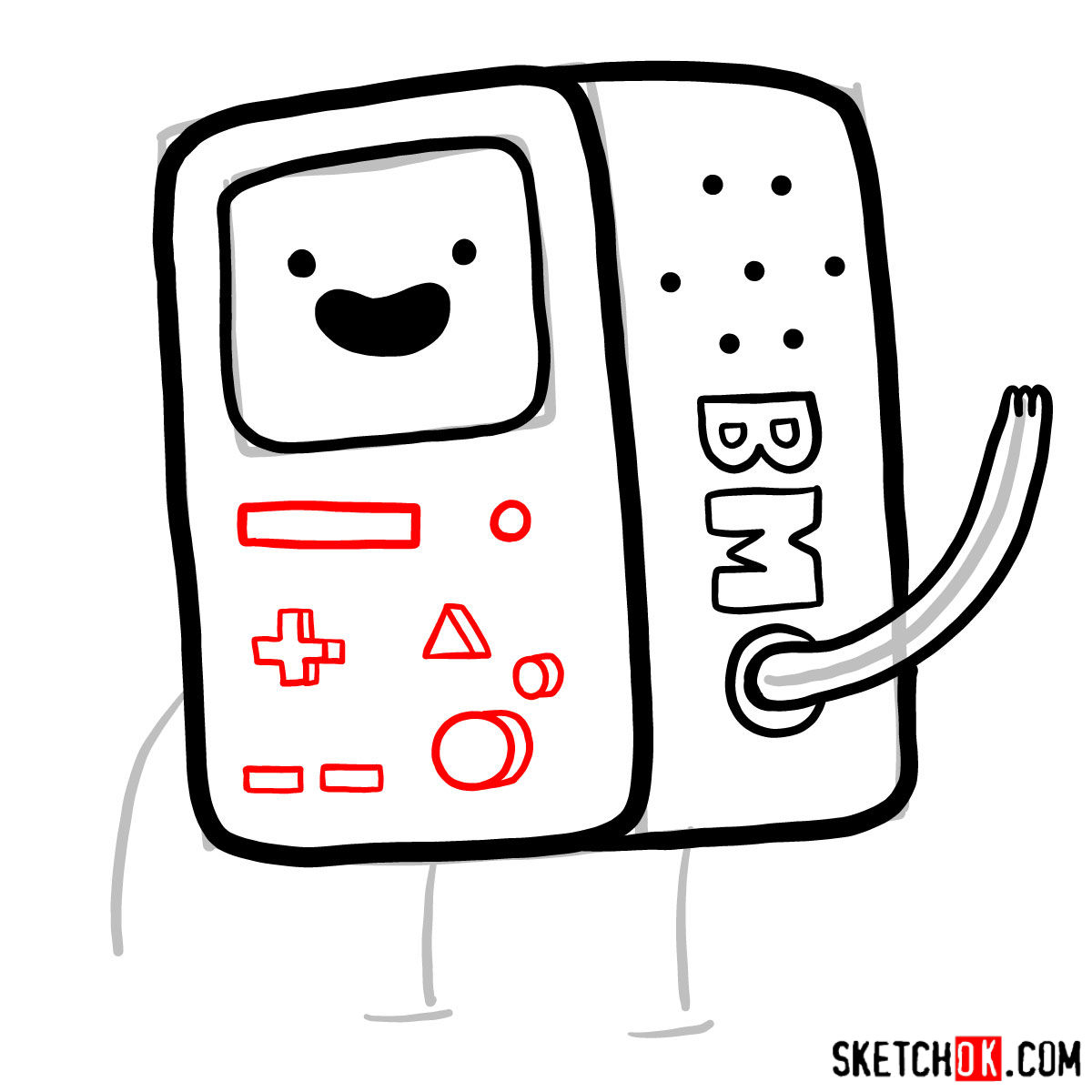 How to draw BMO from Adventure Time -  step 06