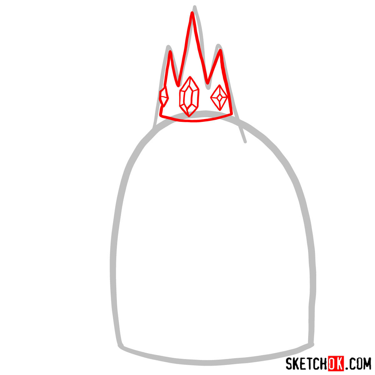 How to draw Ice King - step 02