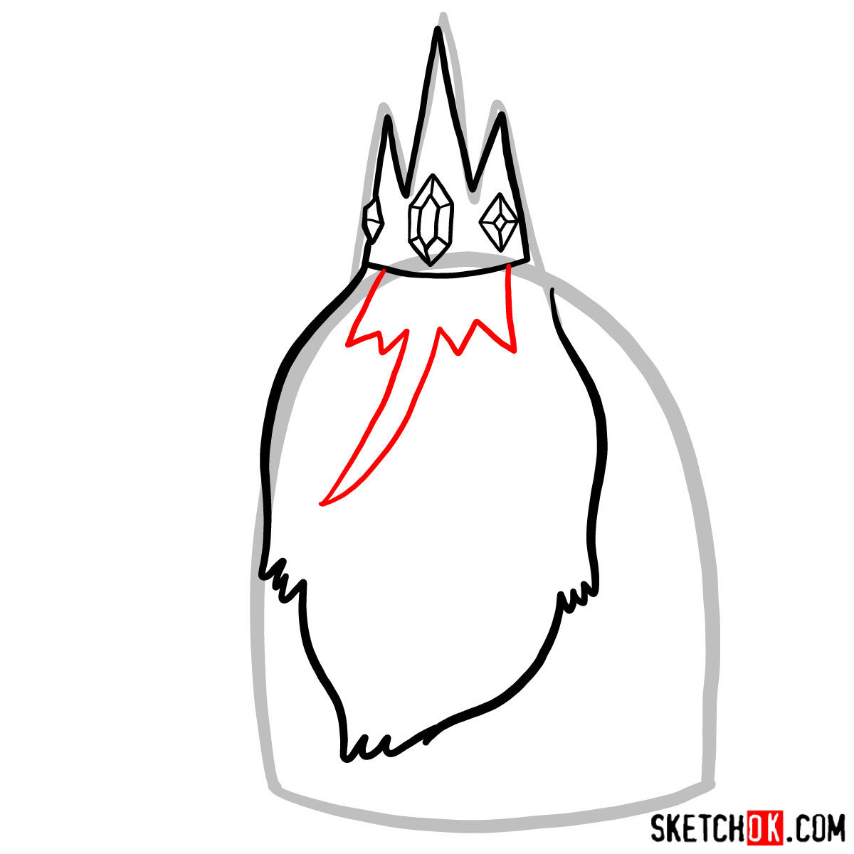 How to draw Ice King - step 04