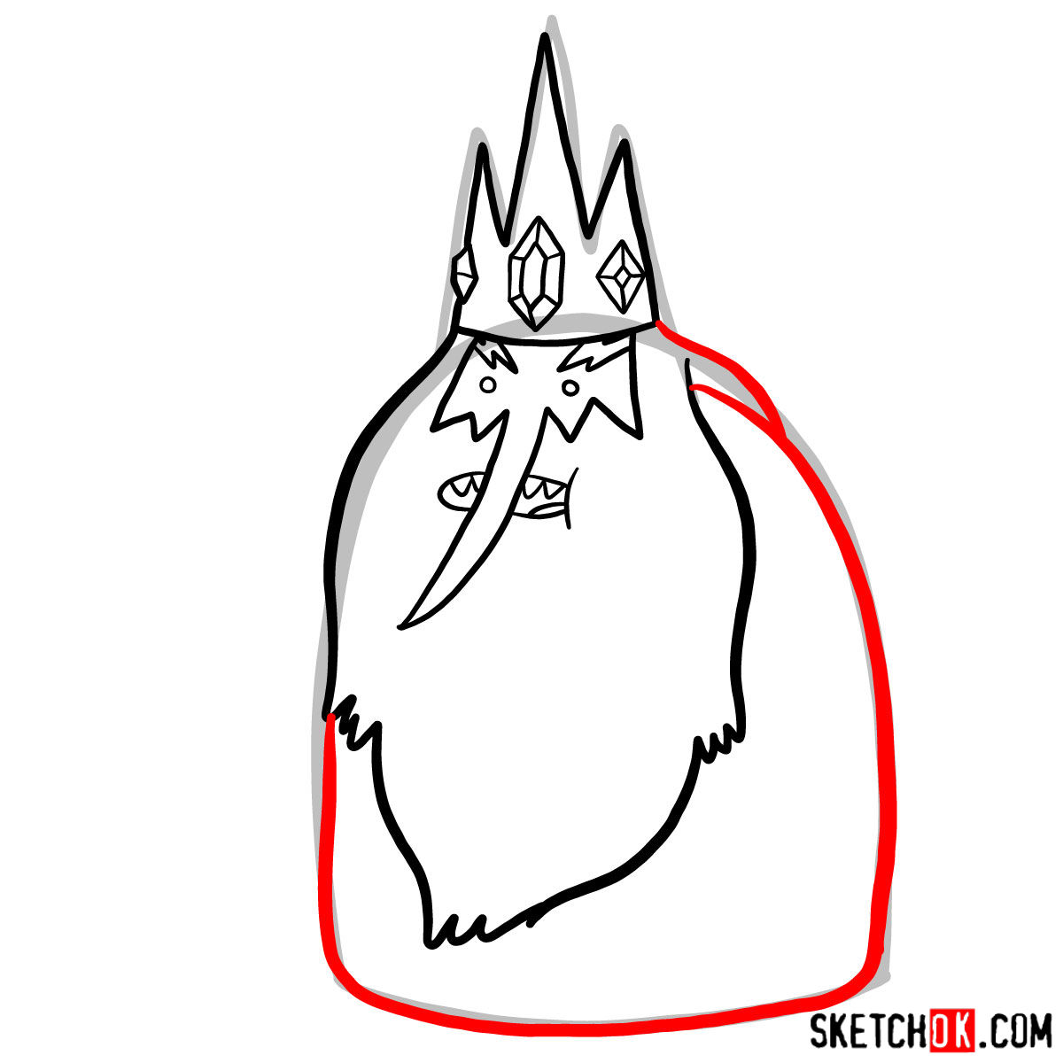 How to draw Ice King - step 06