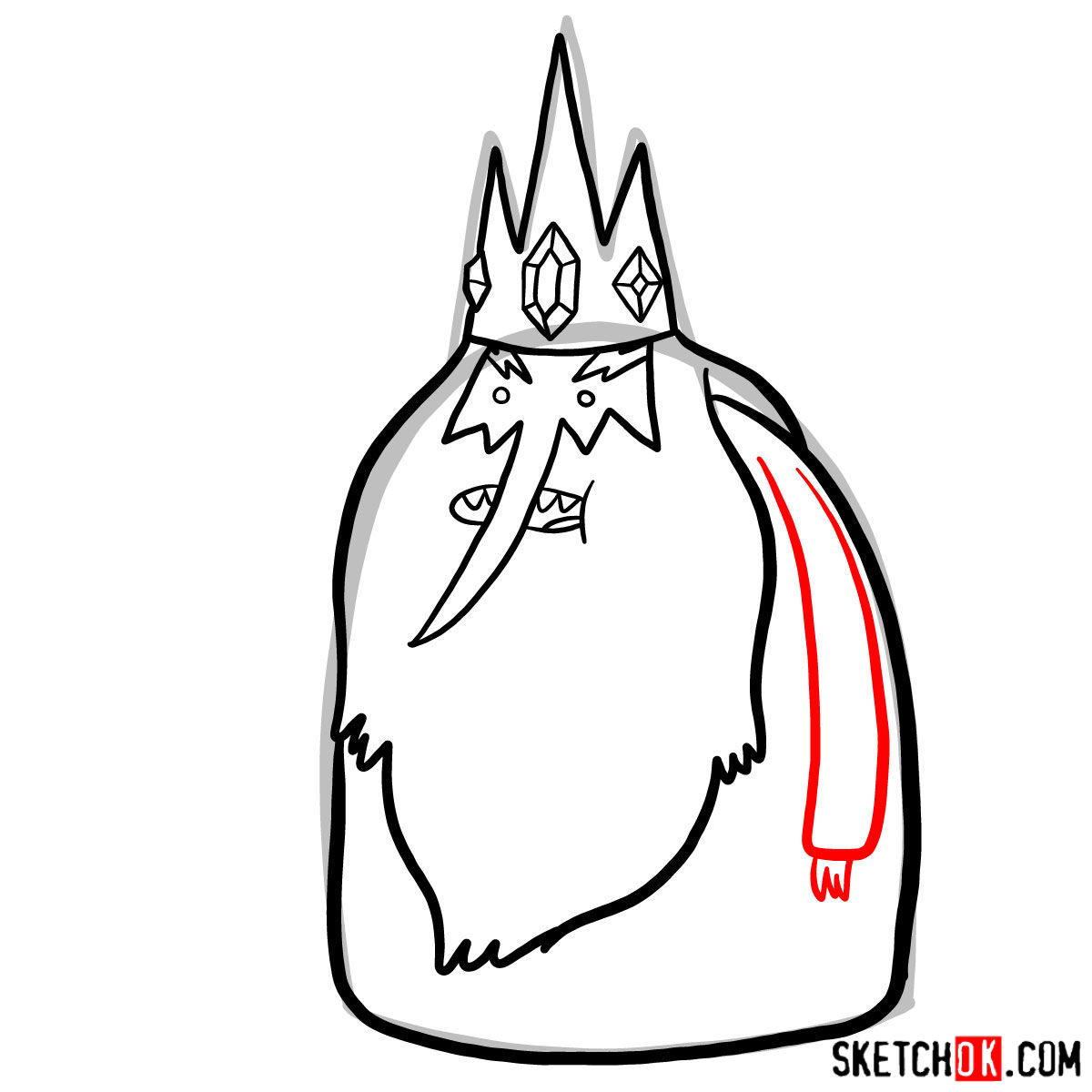 How to draw Ice King - step 07