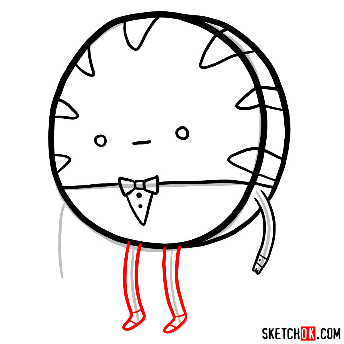How to draw Peppermint Butler -  step 06