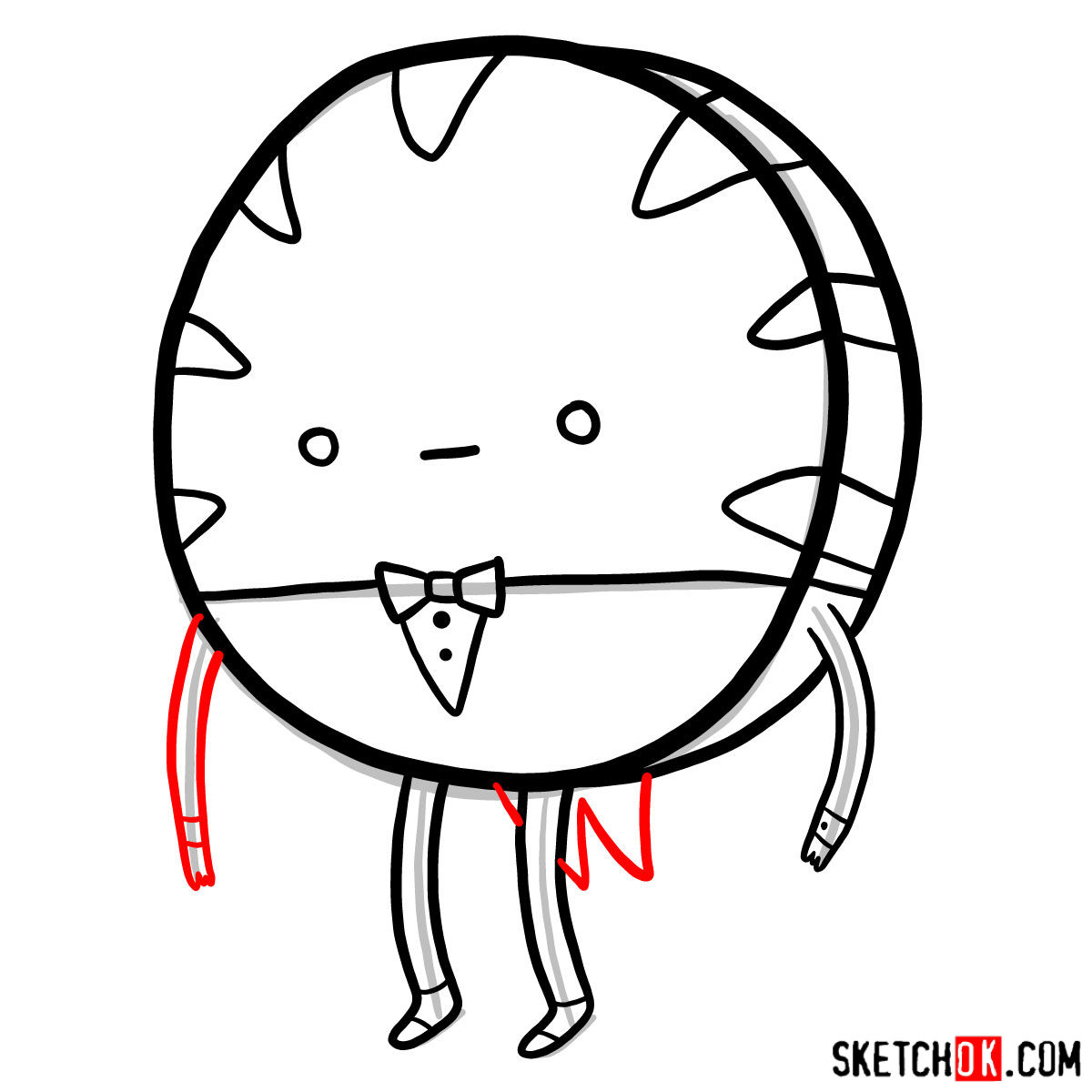 How to draw Peppermint Butler - step 07