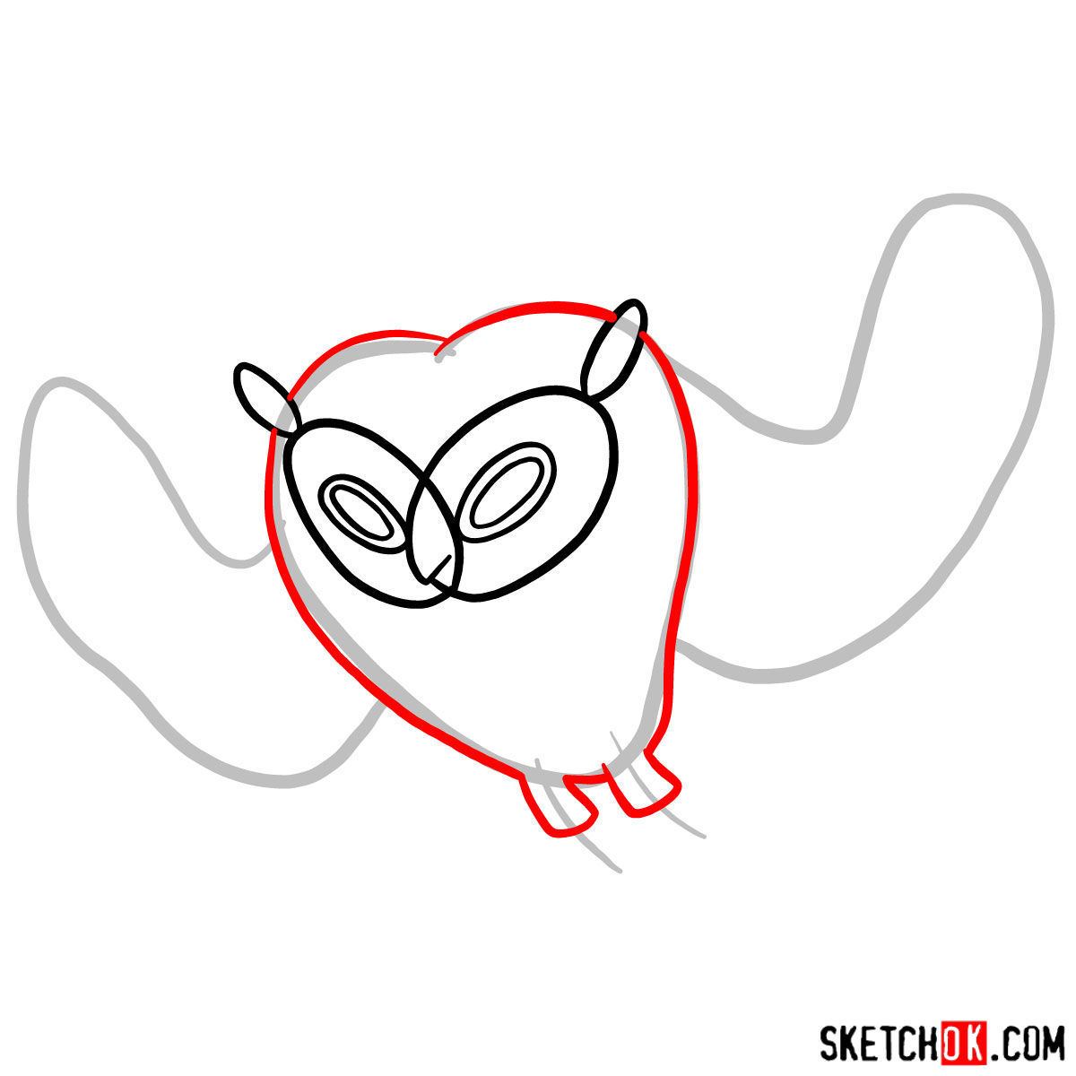 How to draw Cosmic Owl from Adventure Time - step 04