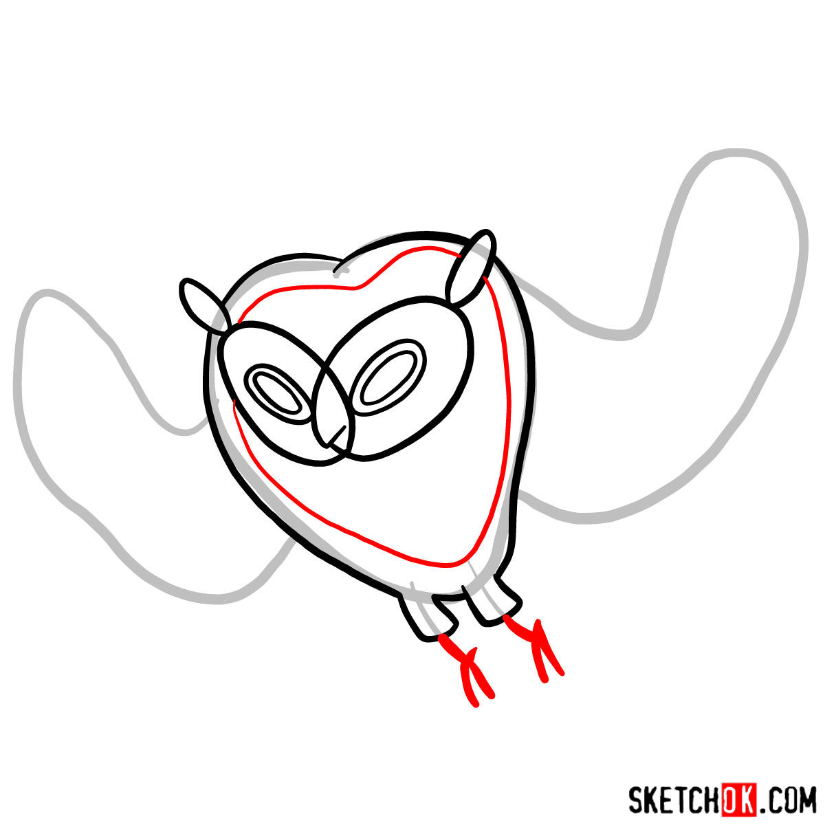 How to draw Cosmic Owl from Adventure Time - step 05