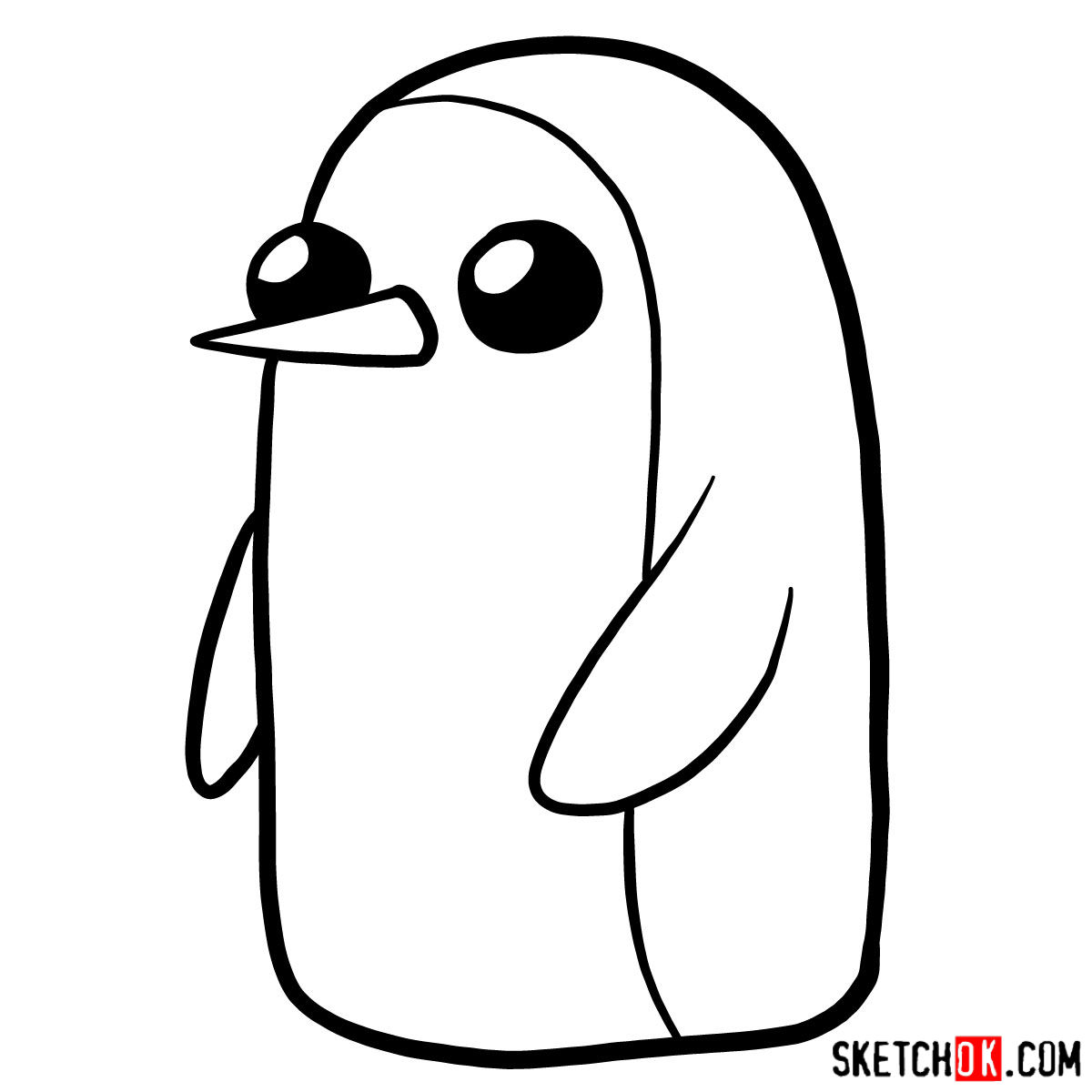 How to draw Gunter from Adventure Time - step 06