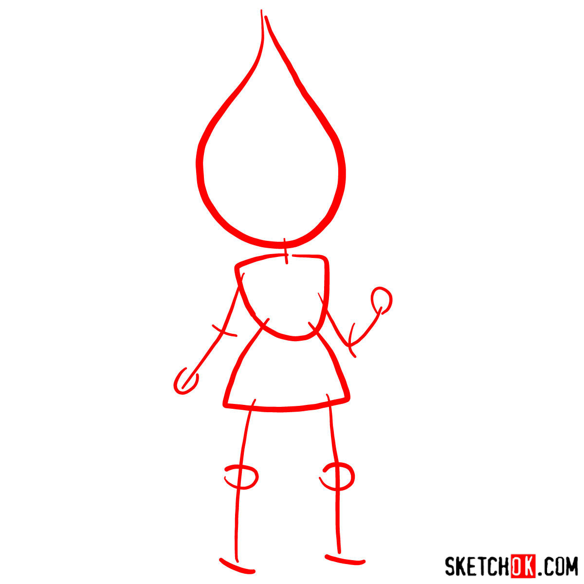 How to draw Flame Princess from Adventure Time - step 01