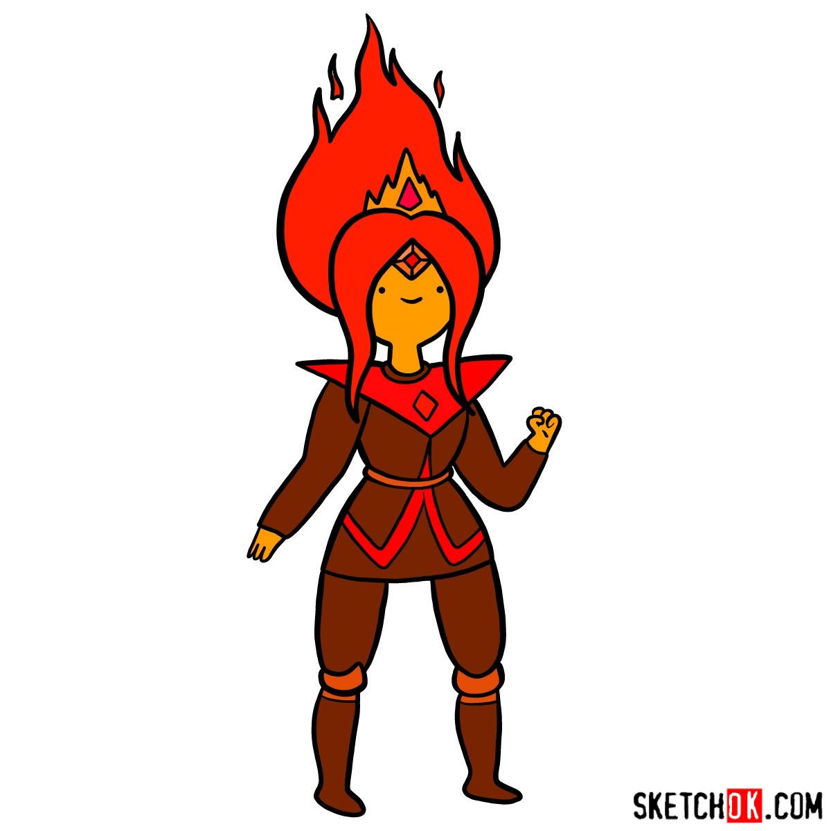 How to draw Flame Princess from Adventure Time