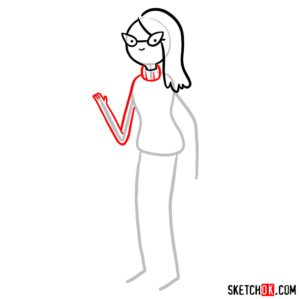 How to draw Betty Grof from Adventure Time - step 04
