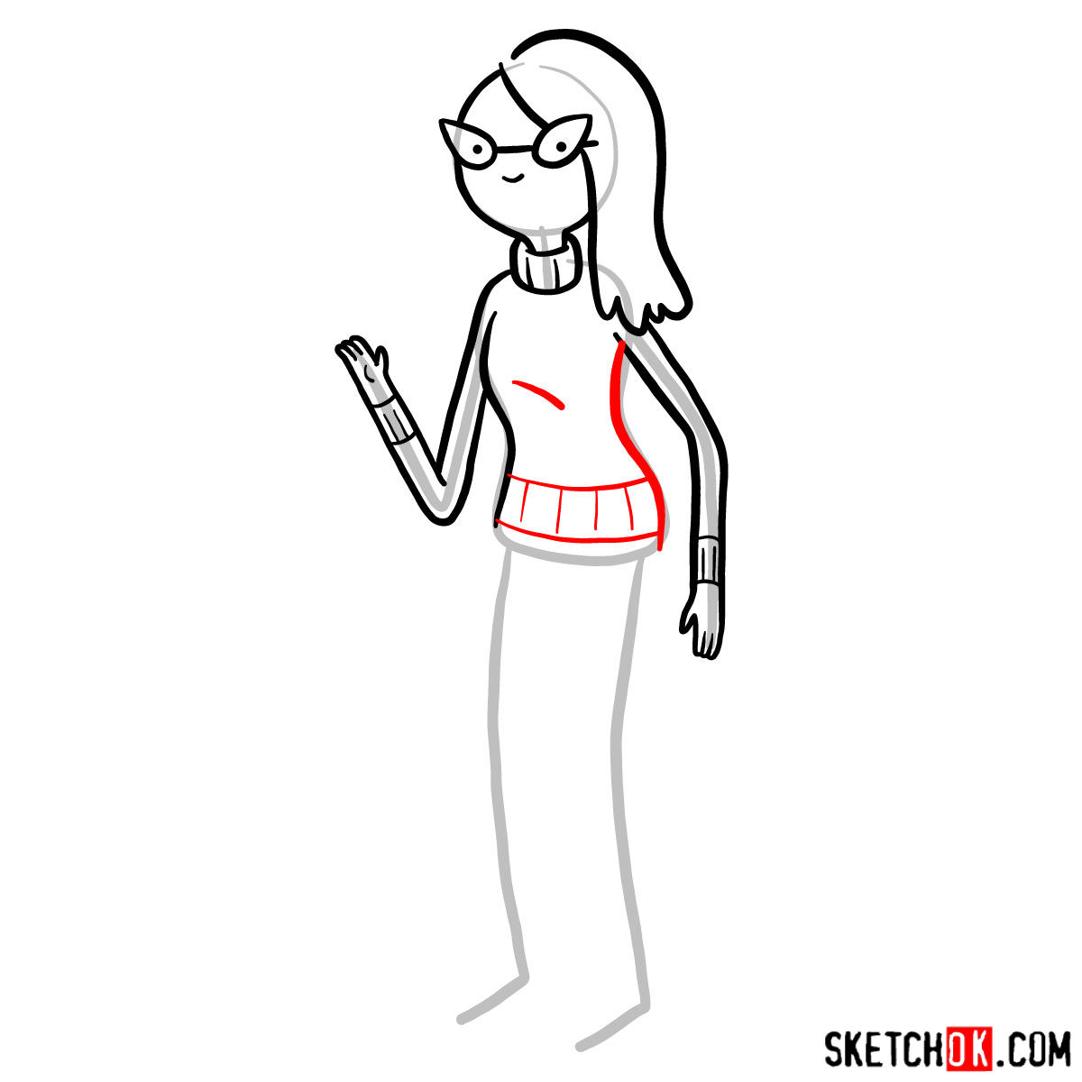 How to draw Betty Grof from Adventure Time - step 07