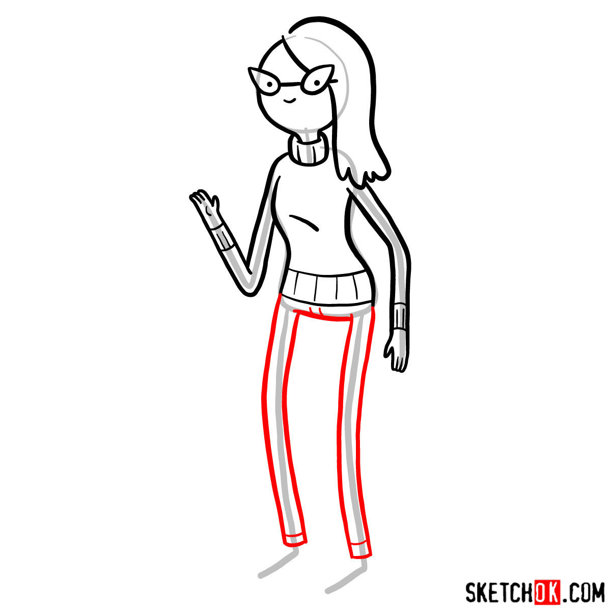 How to draw Betty Grof from Adventure Time - step 08