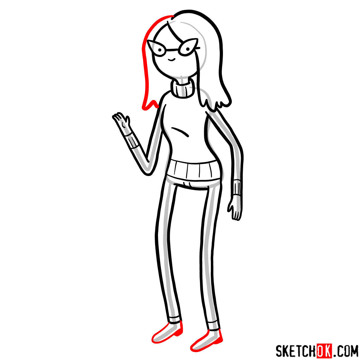 How to draw Betty Grof from Adventure Time - step 09