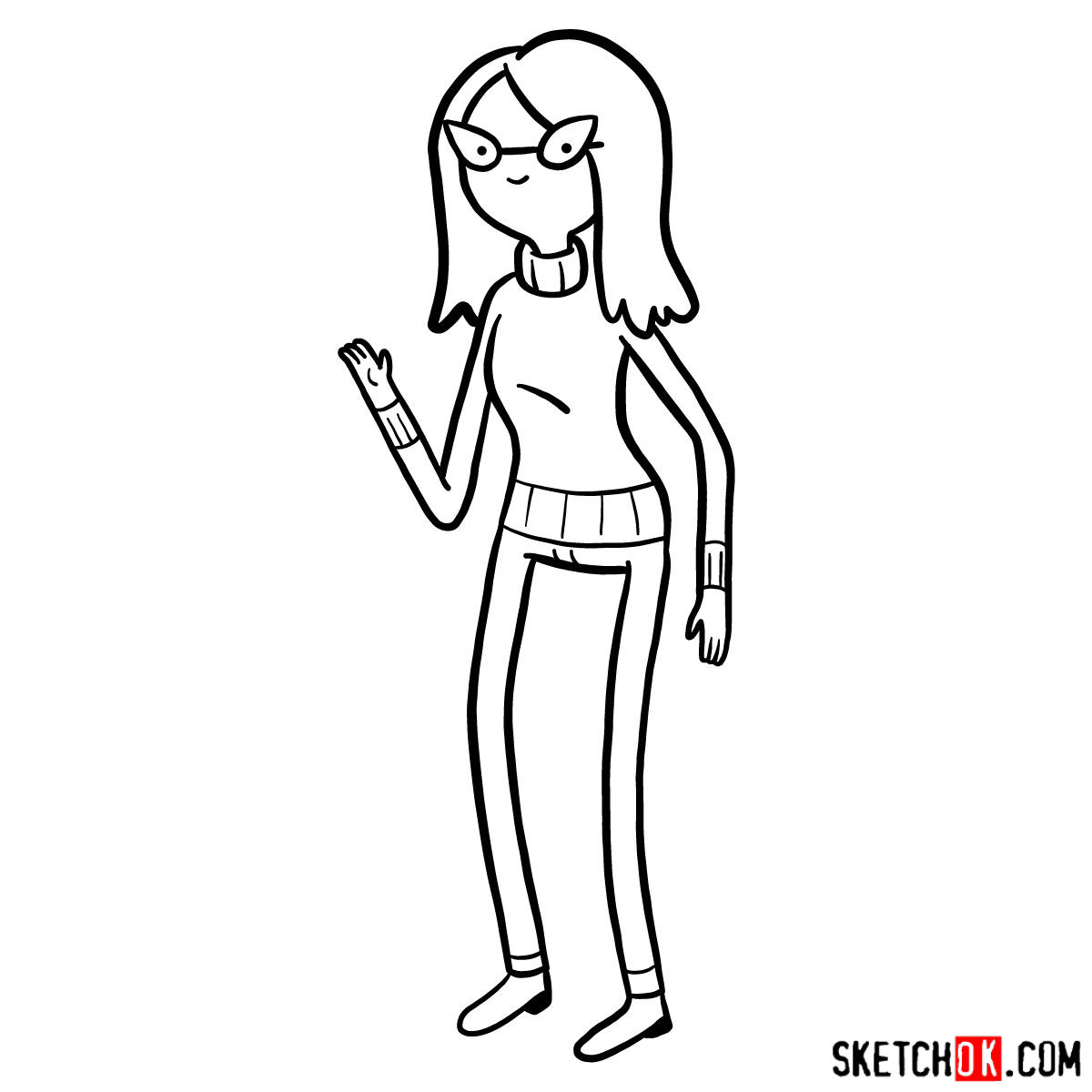 How to draw Betty Grof from Adventure Time - step 10
