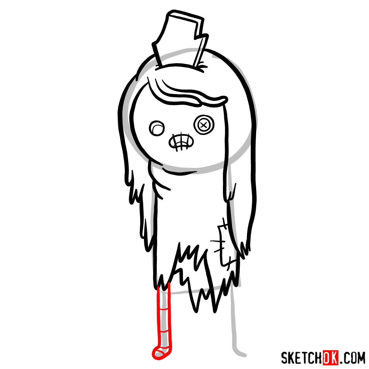 How to draw Raggedy Princess from Adventure Time - step 08