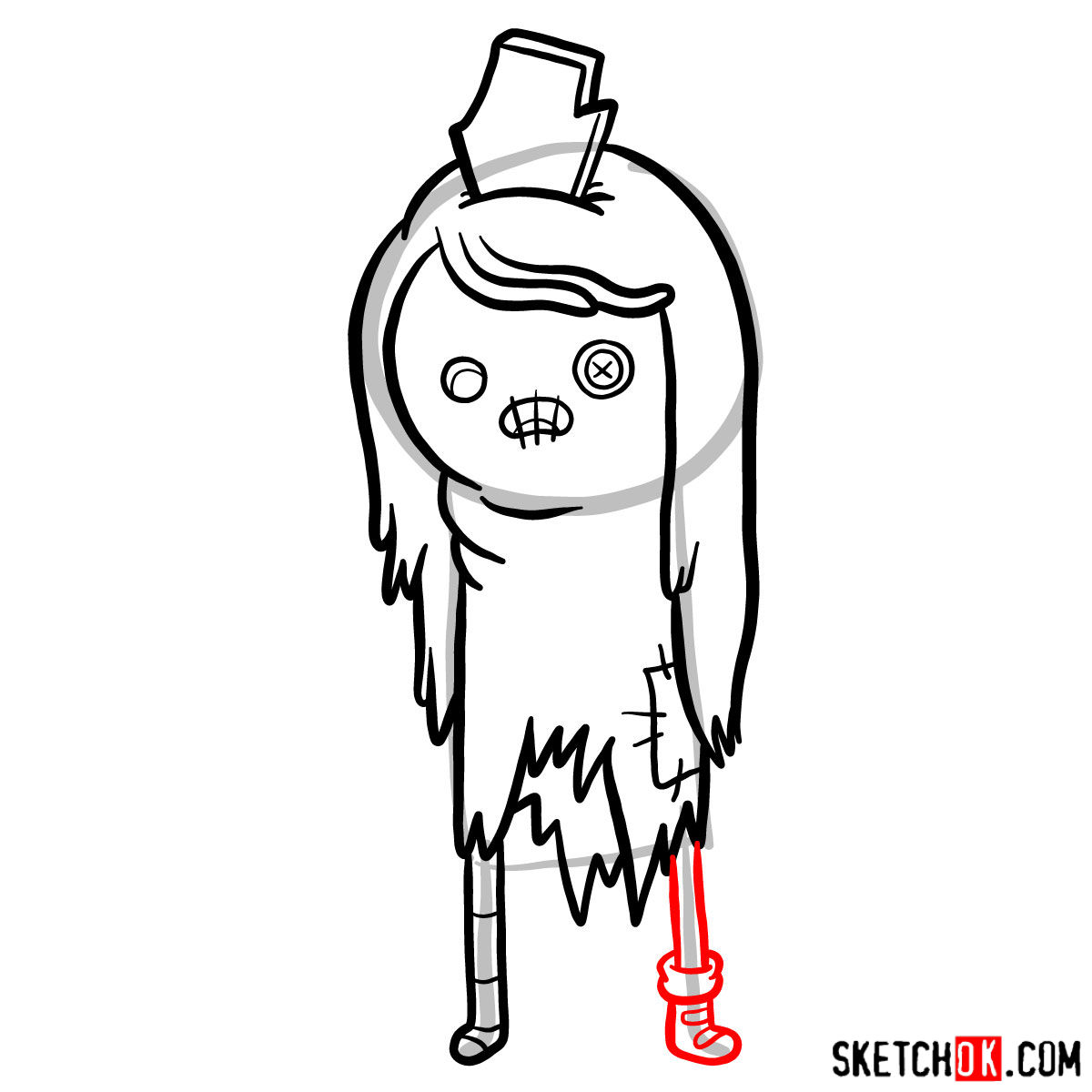 How to draw Raggedy Princess from Adventure Time - step 09