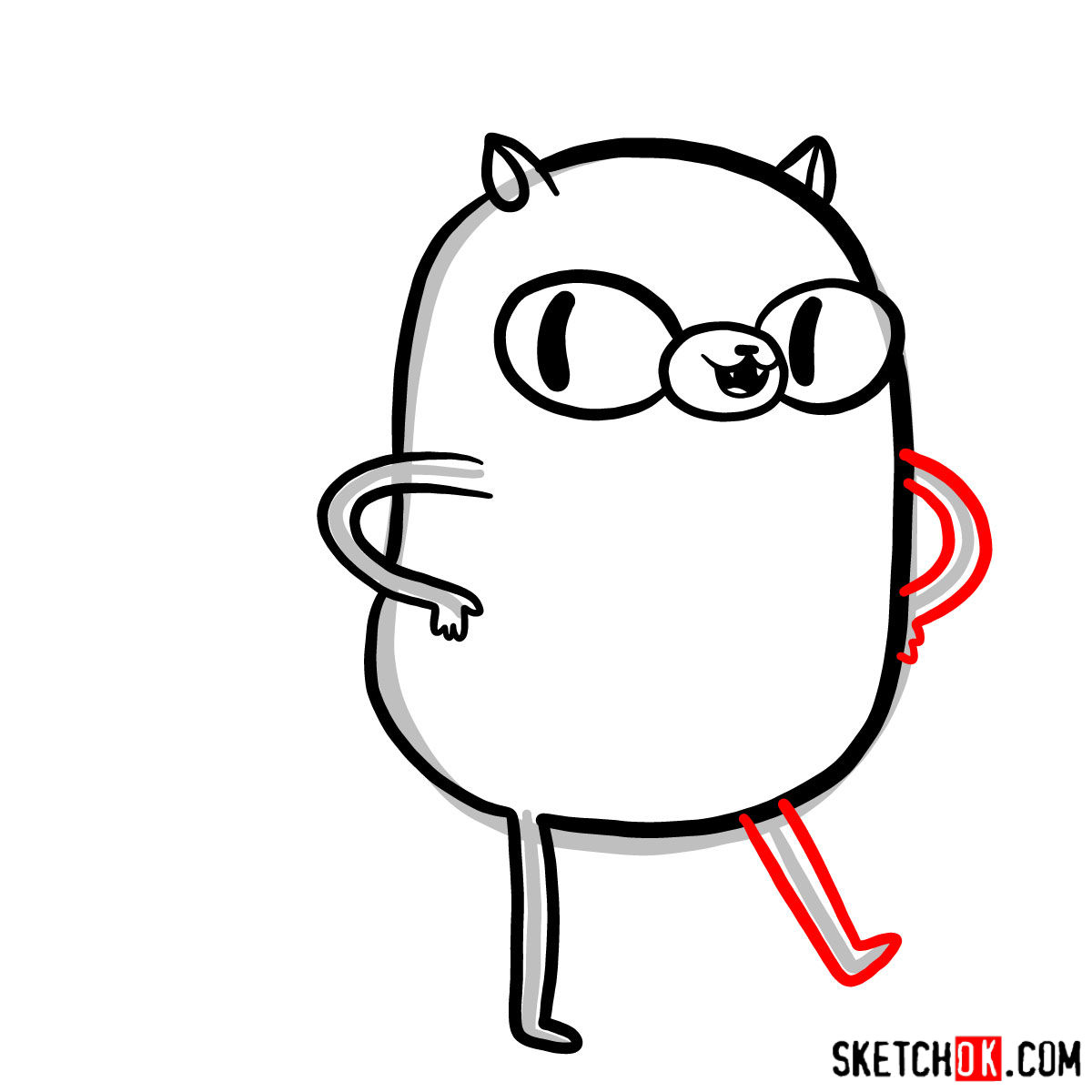 How to draw Cake the cat from Adventure Time -  step 06
