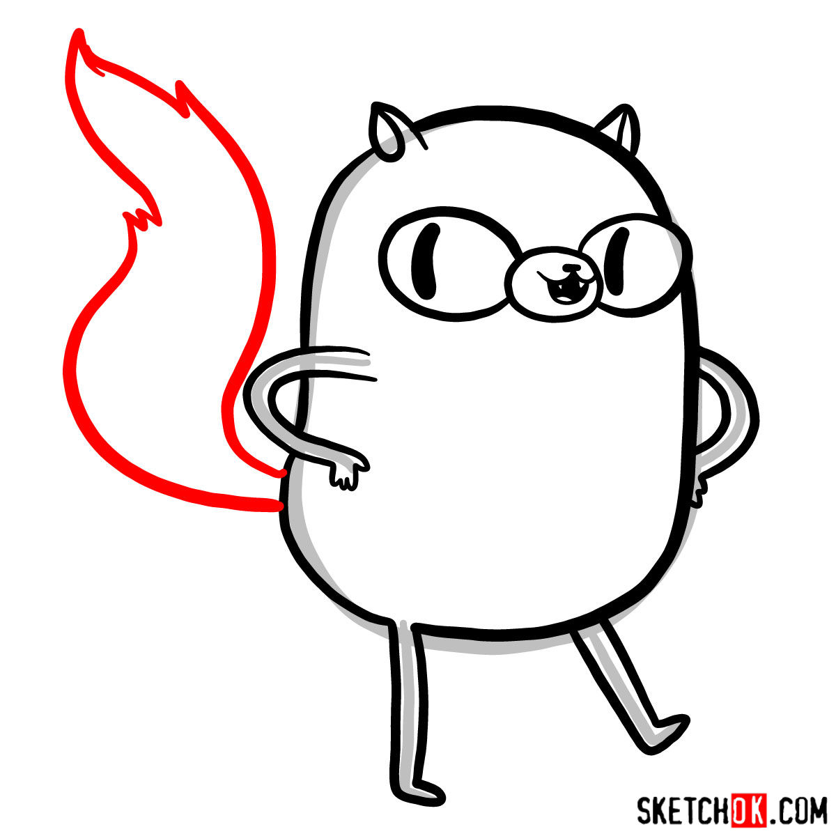 How to draw Cake the cat from Adventure Time - step 07