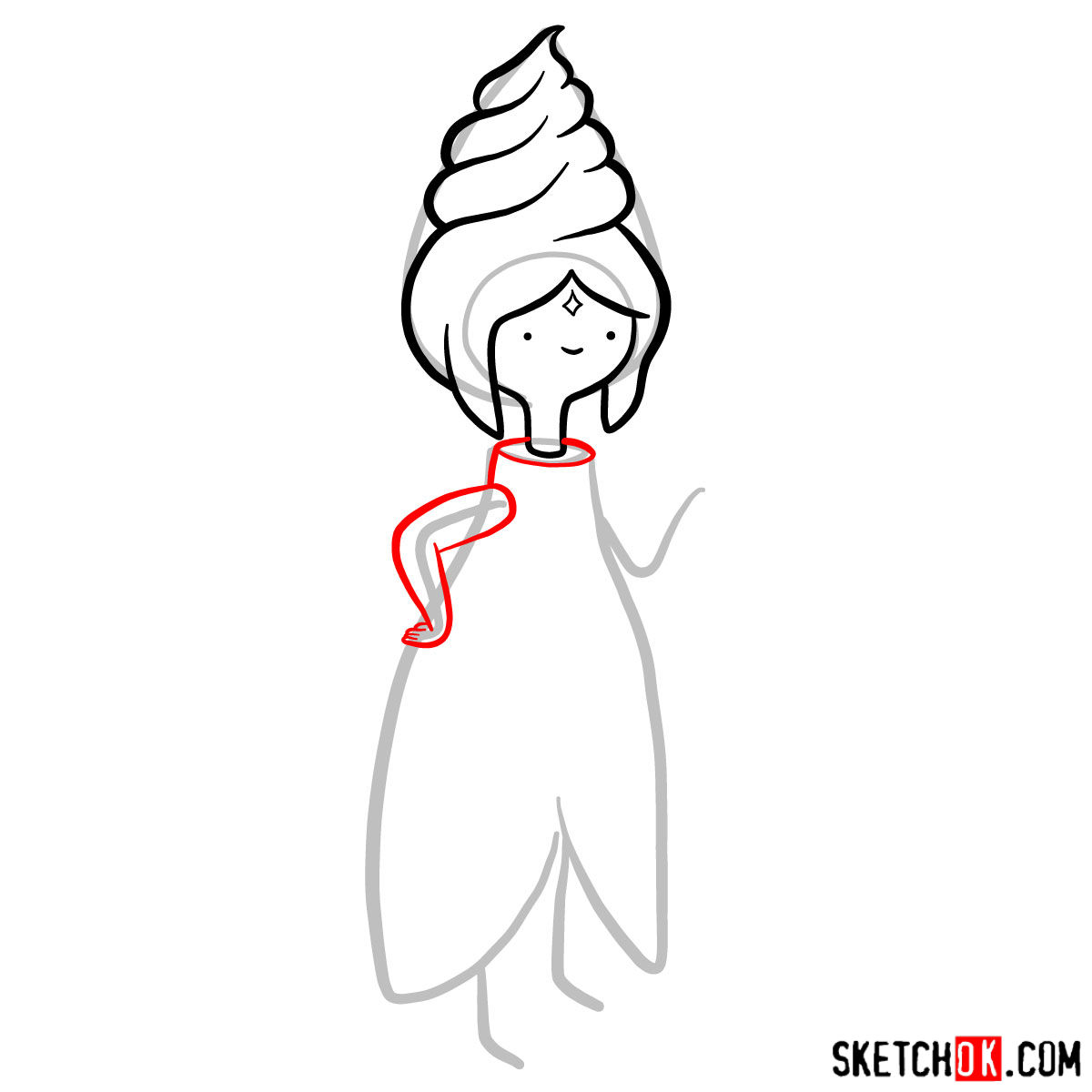 How to draw Frozen Yogurt Princess from Adventure Time - step 05