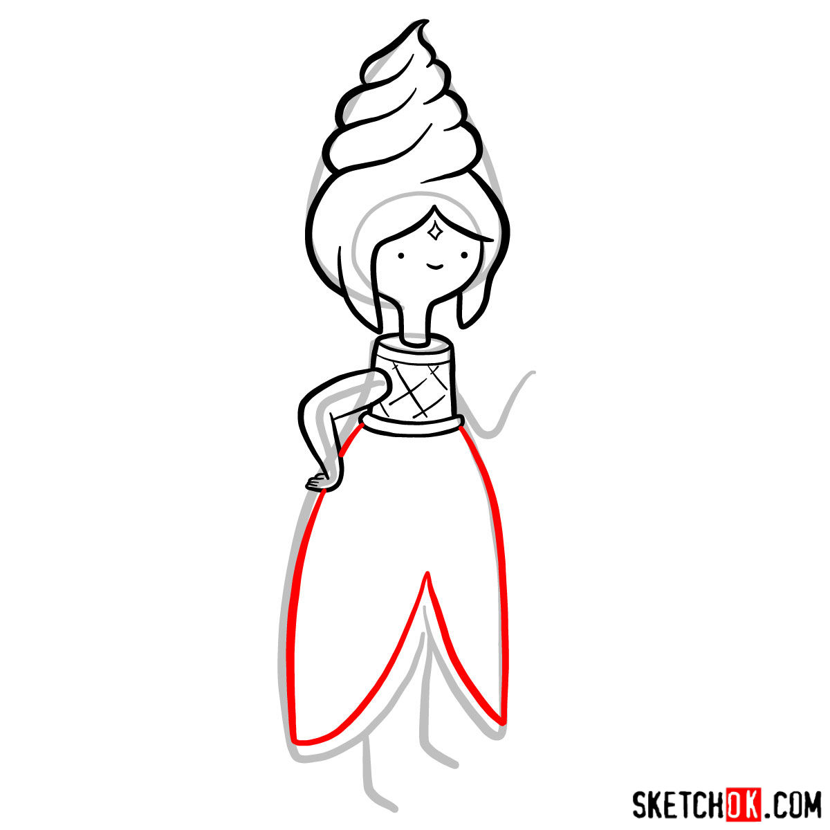 How to draw Frozen Yogurt Princess from Adventure Time - step 07