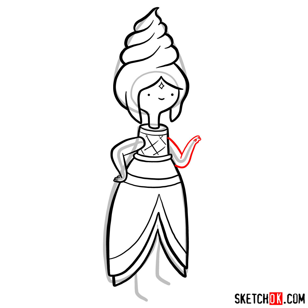 How to draw Frozen Yogurt Princess from Adventure Time - step 09
