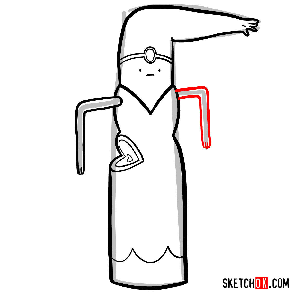 How to draw Elbow Princess from Adventure Time - step 07