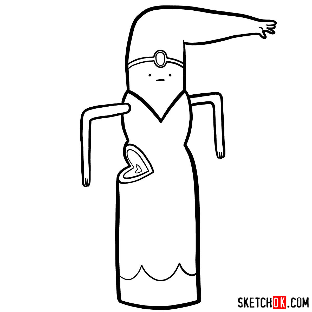 How to draw Elbow Princess from Adventure Time - step 08