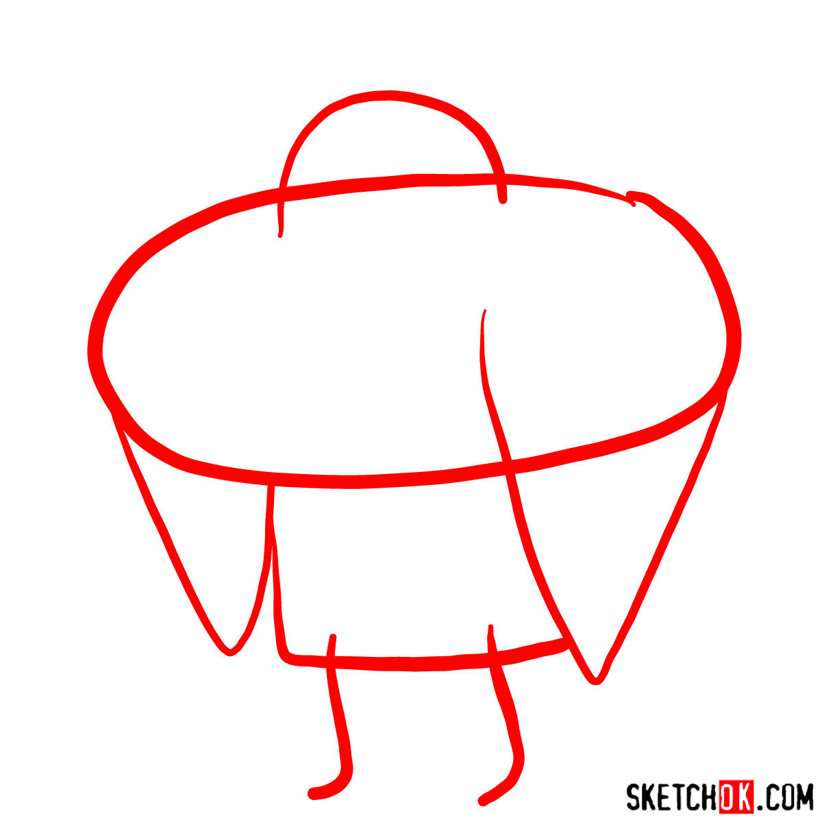 How to draw Muscle Princess from Adventure Time - step 01