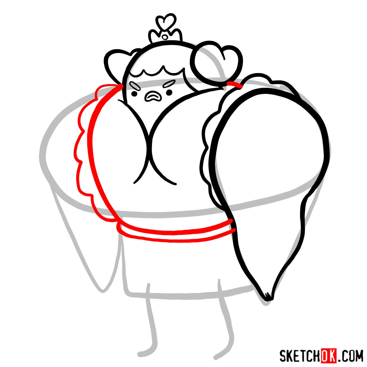 How to draw Muscle Princess from Adventure Time -  step 06