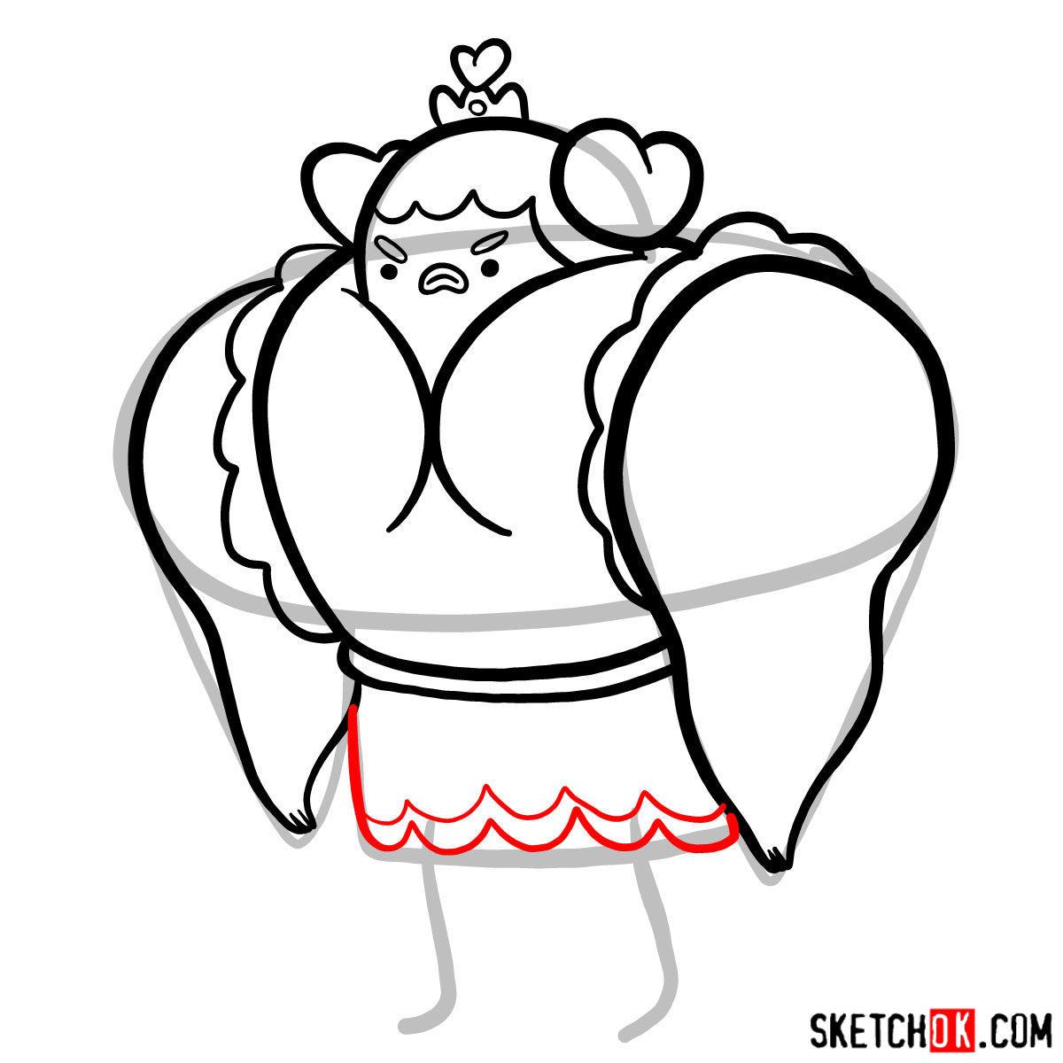 How to draw Muscle Princess from Adventure Time - step 08