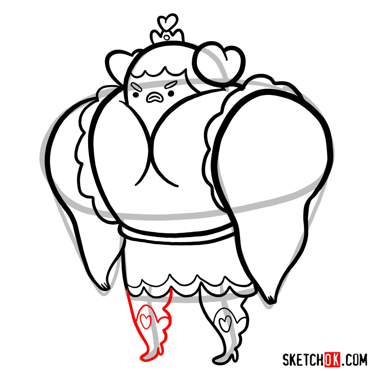 How to draw Muscle Princess from Adventure Time - step 10