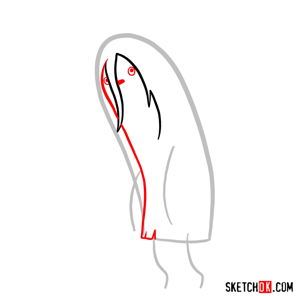 How to draw Ghost Princess from Adventure Time - step 03