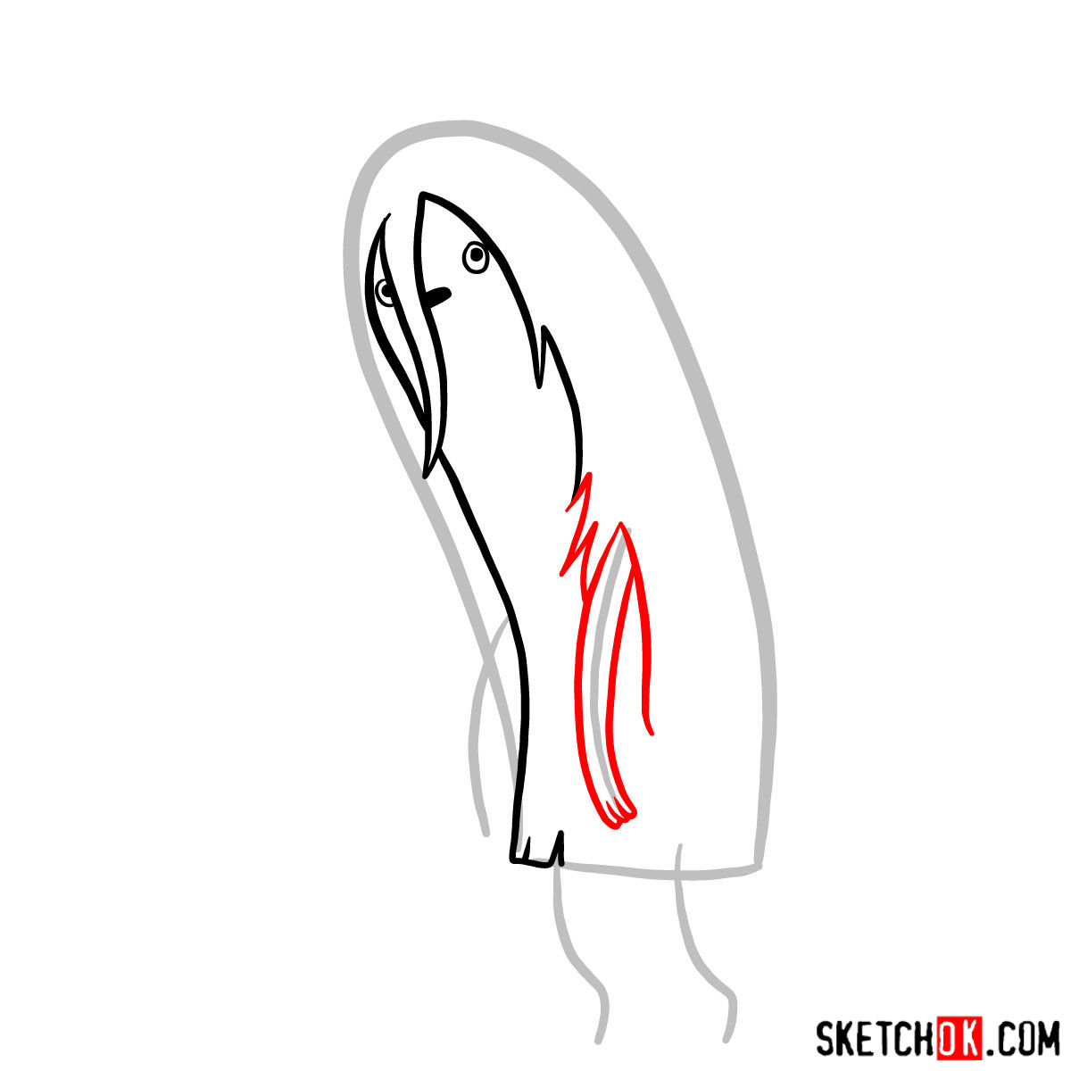 How to draw Ghost Princess from Adventure Time - step 04