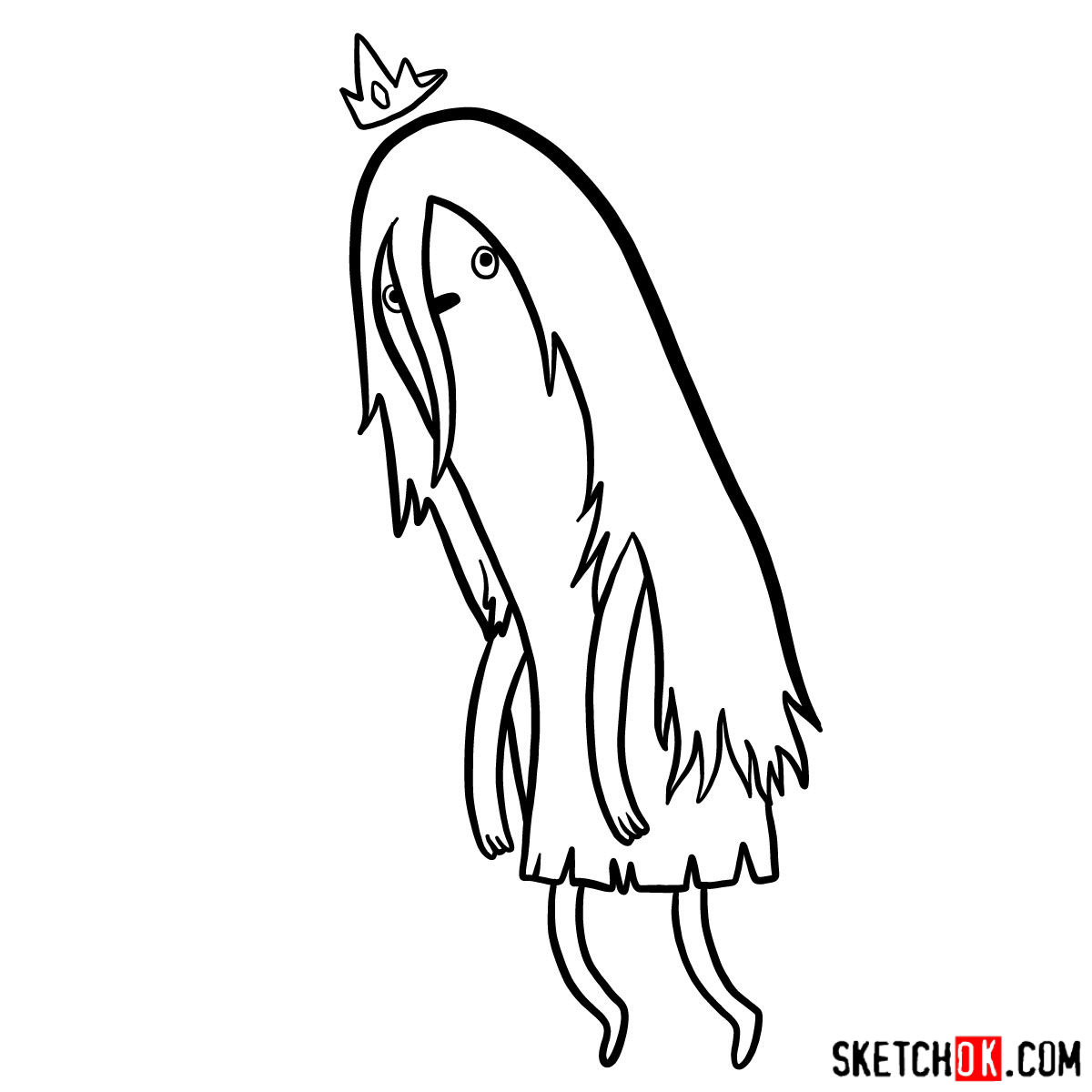 How to draw Ghost Princess from Adventure Time - step 10