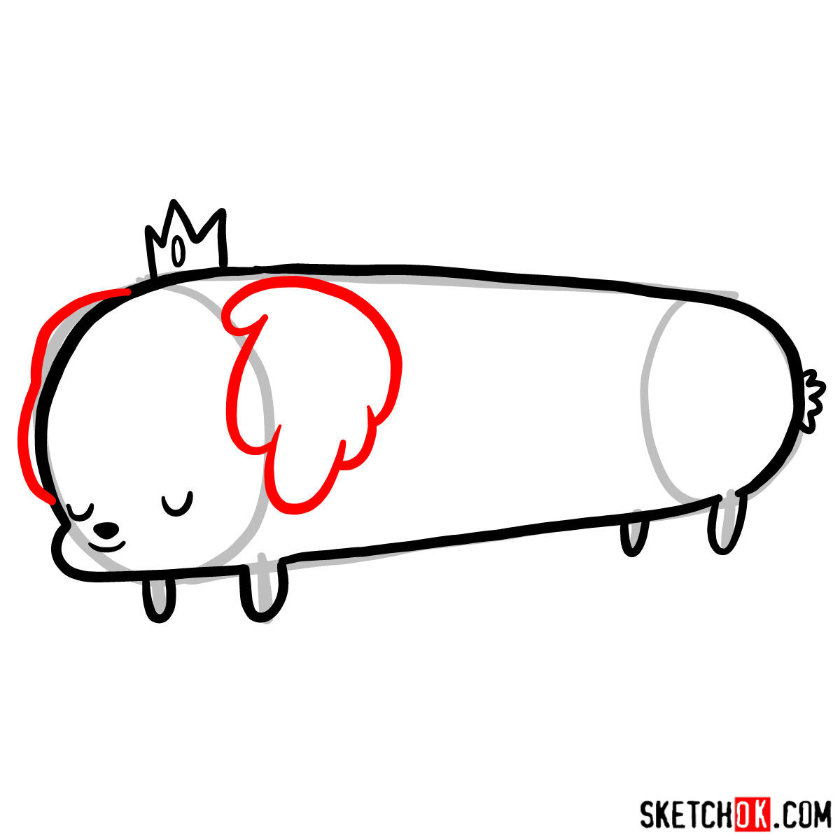 How to draw Hot Dog Princess from Adventure Time - step 06