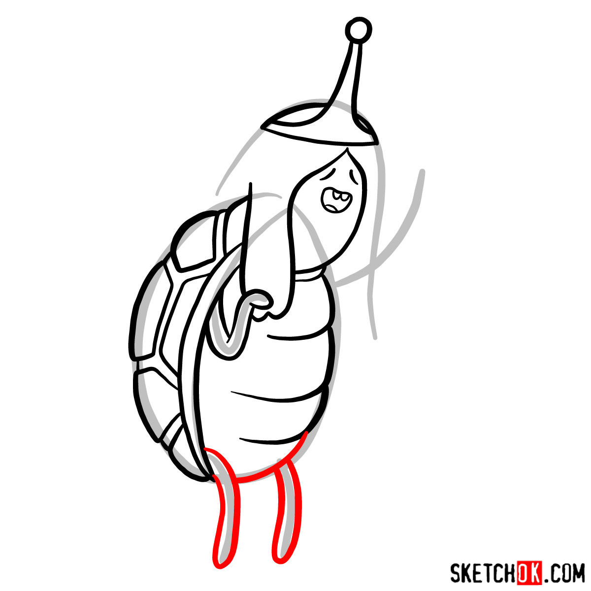 How to draw Turtle Princess from Adventure Time - step 07