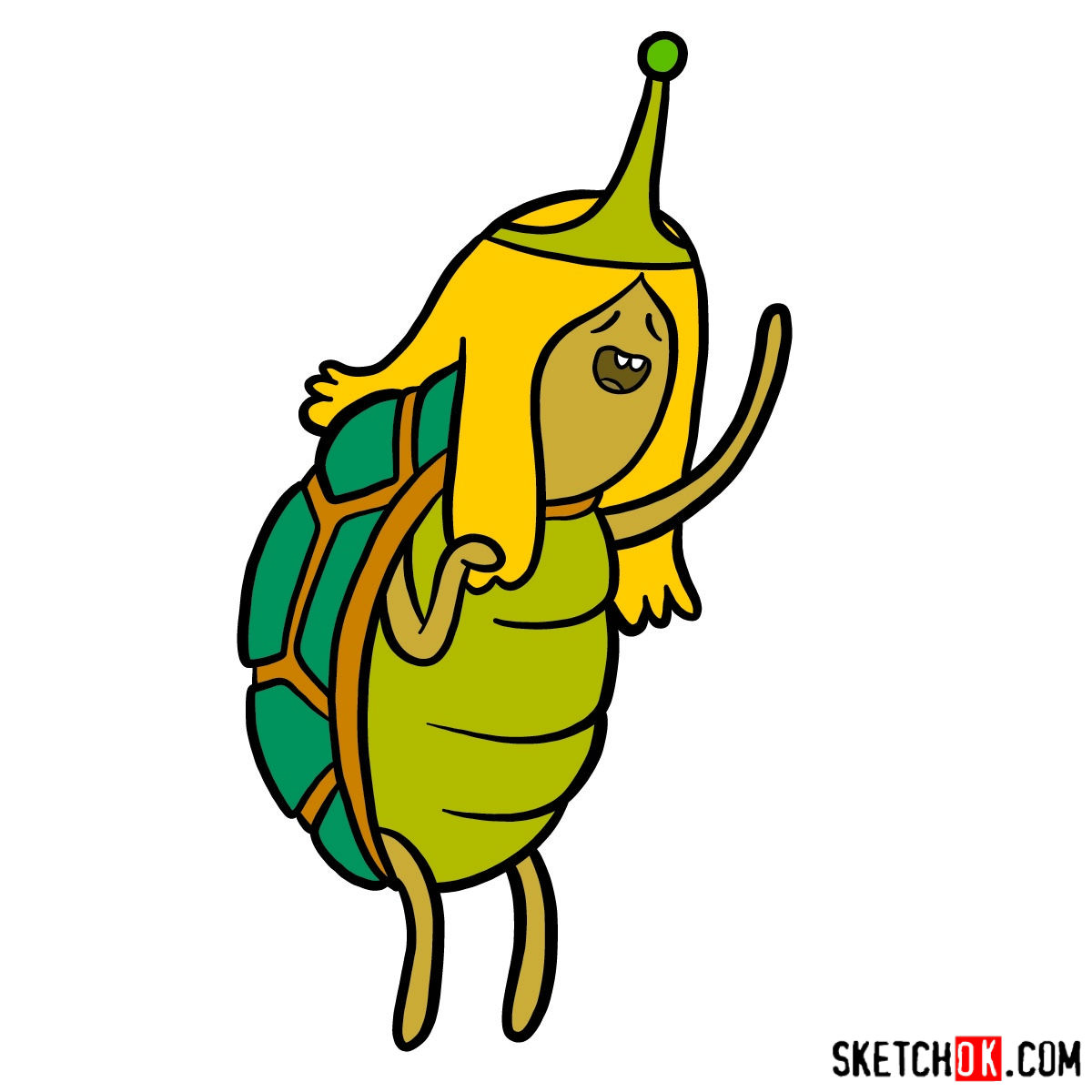 How to draw Turtle Princess from Adventure Time