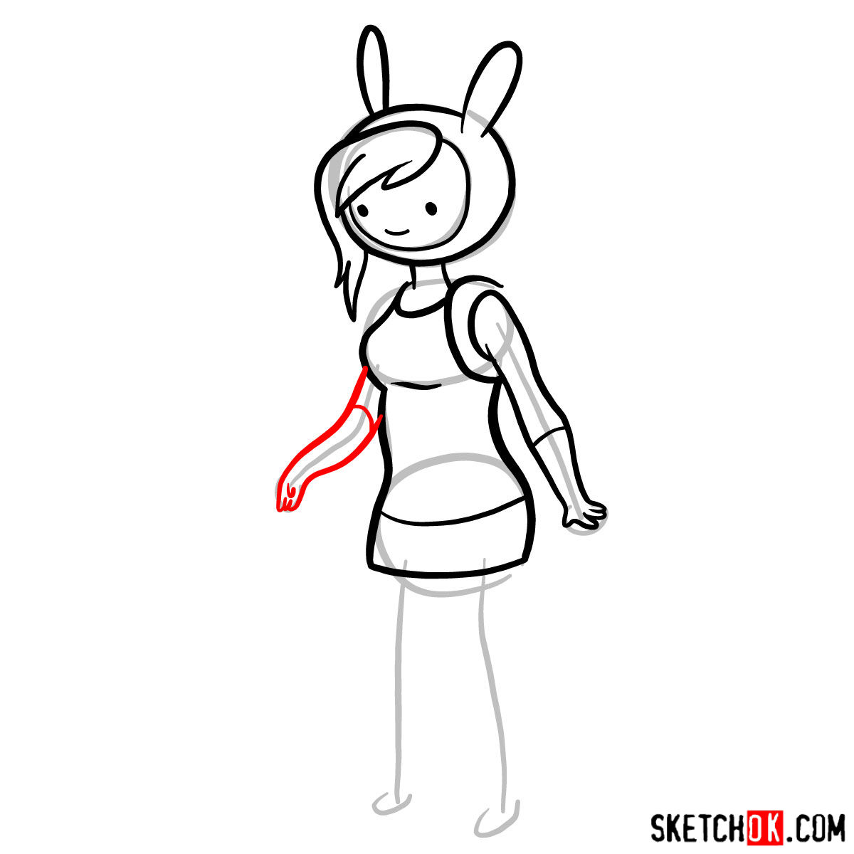 How to draw Fionna from Adventure Time - step 08
