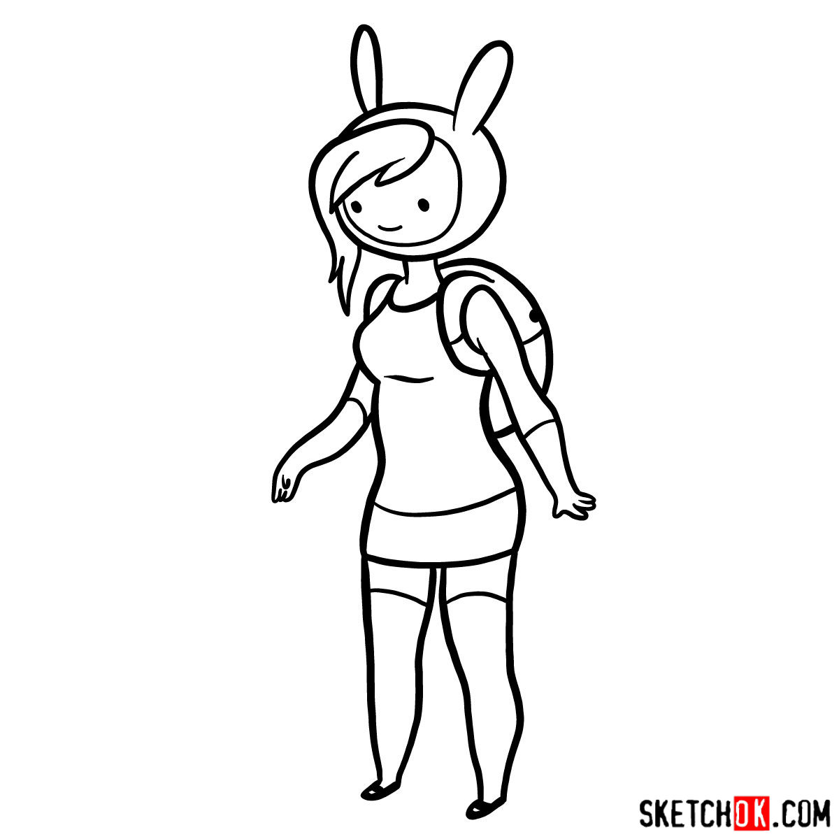 How to draw Fionna from Adventure Time - step 12
