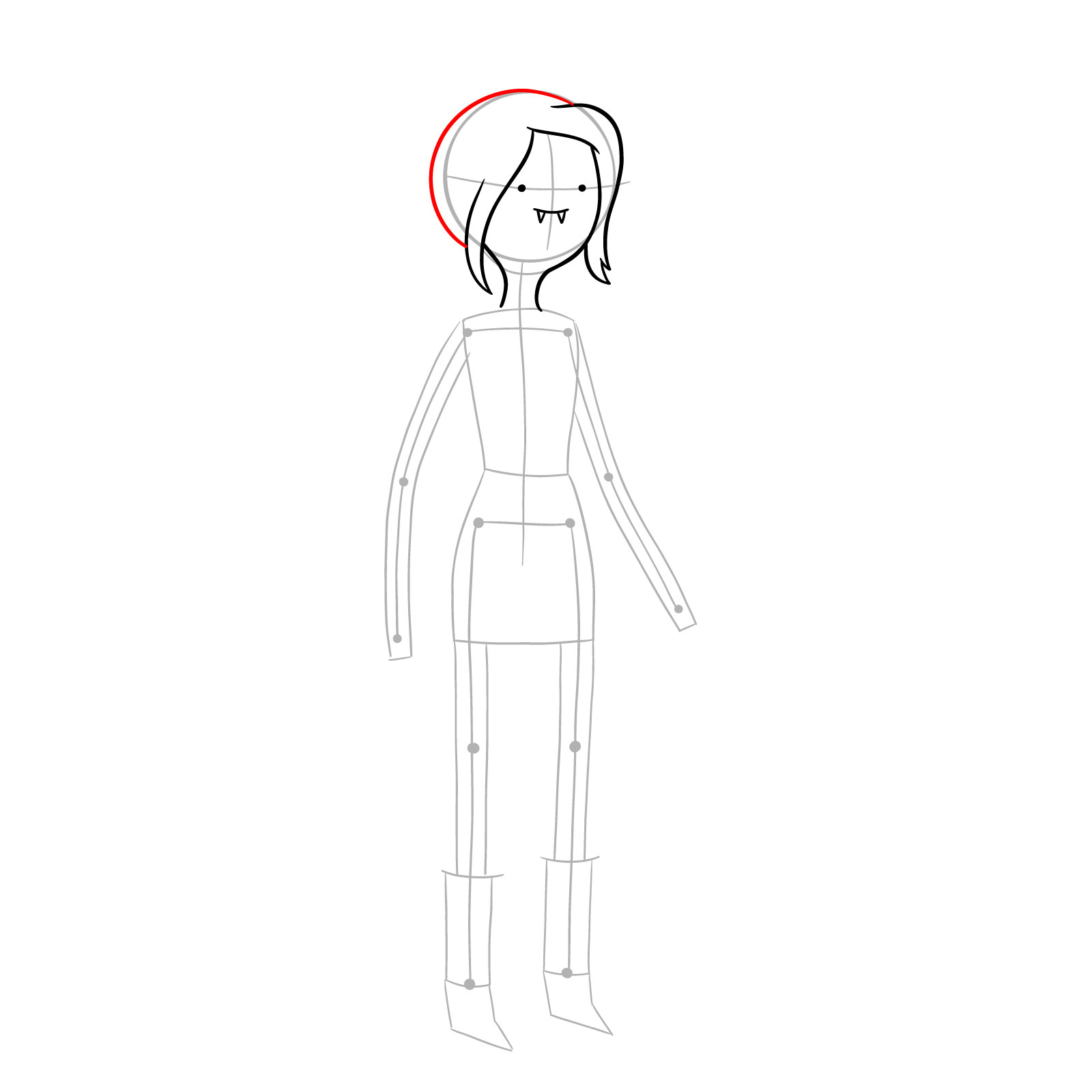 How to draw Marceline from Broke His Crown episode - step 09