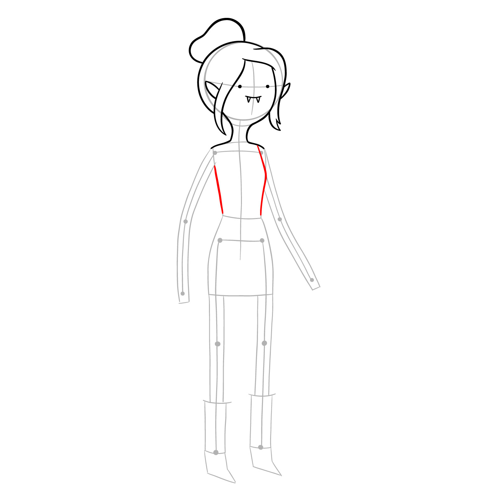 How to draw Marceline from Broke His Crown episode - step 13